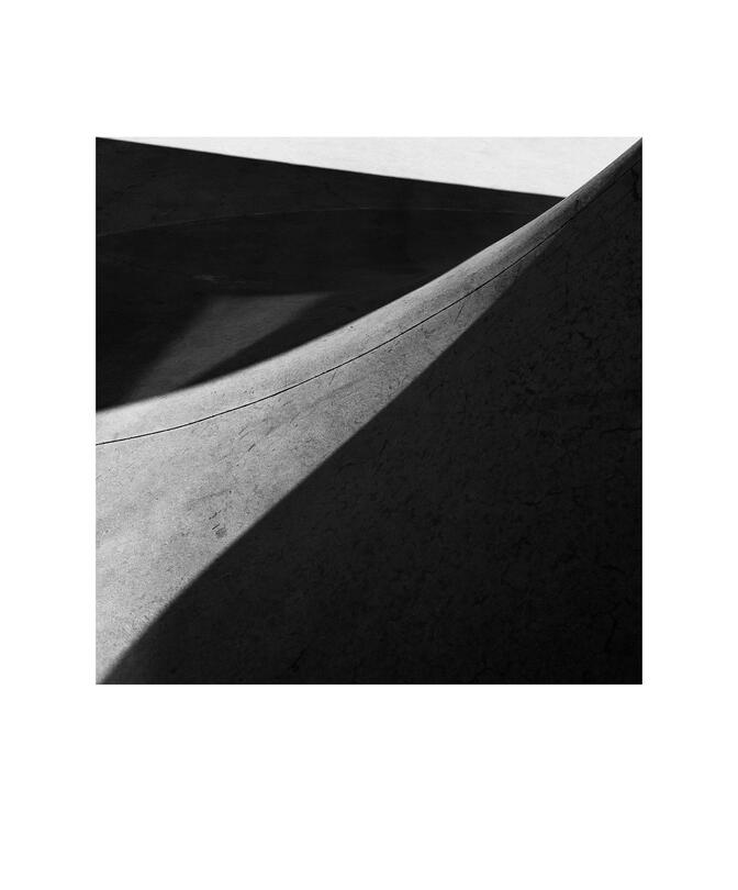 Black and white photograph by Bradley Cummings titled SKATEBOARD PARK, Canberra, 2018.