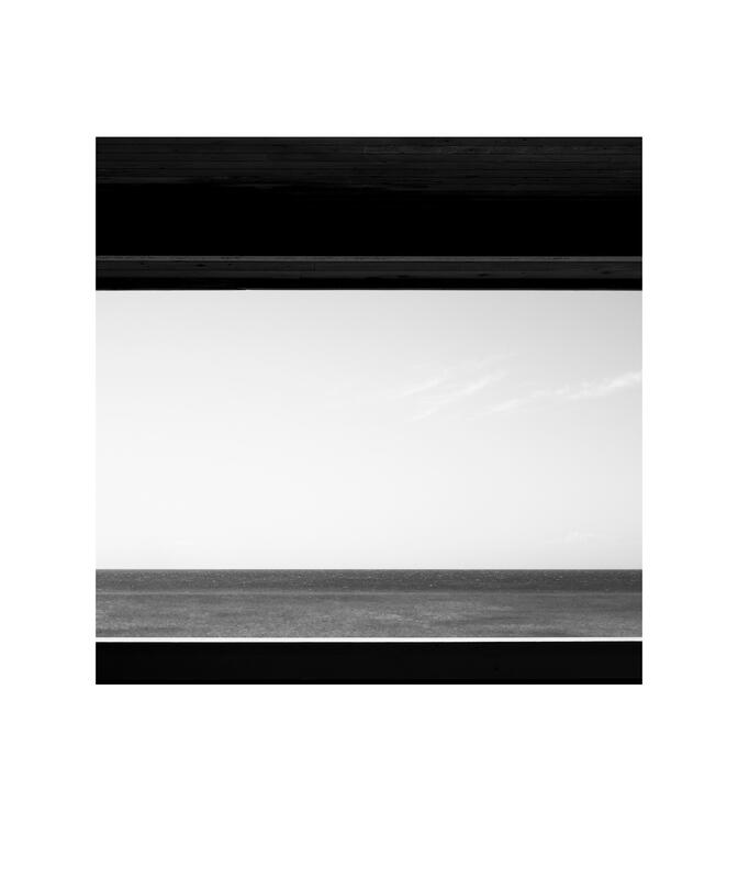 Black and white photograph by Bradley Cummings titled VIEW TO PORT PHILLIP BAY, Dromana, 2023.